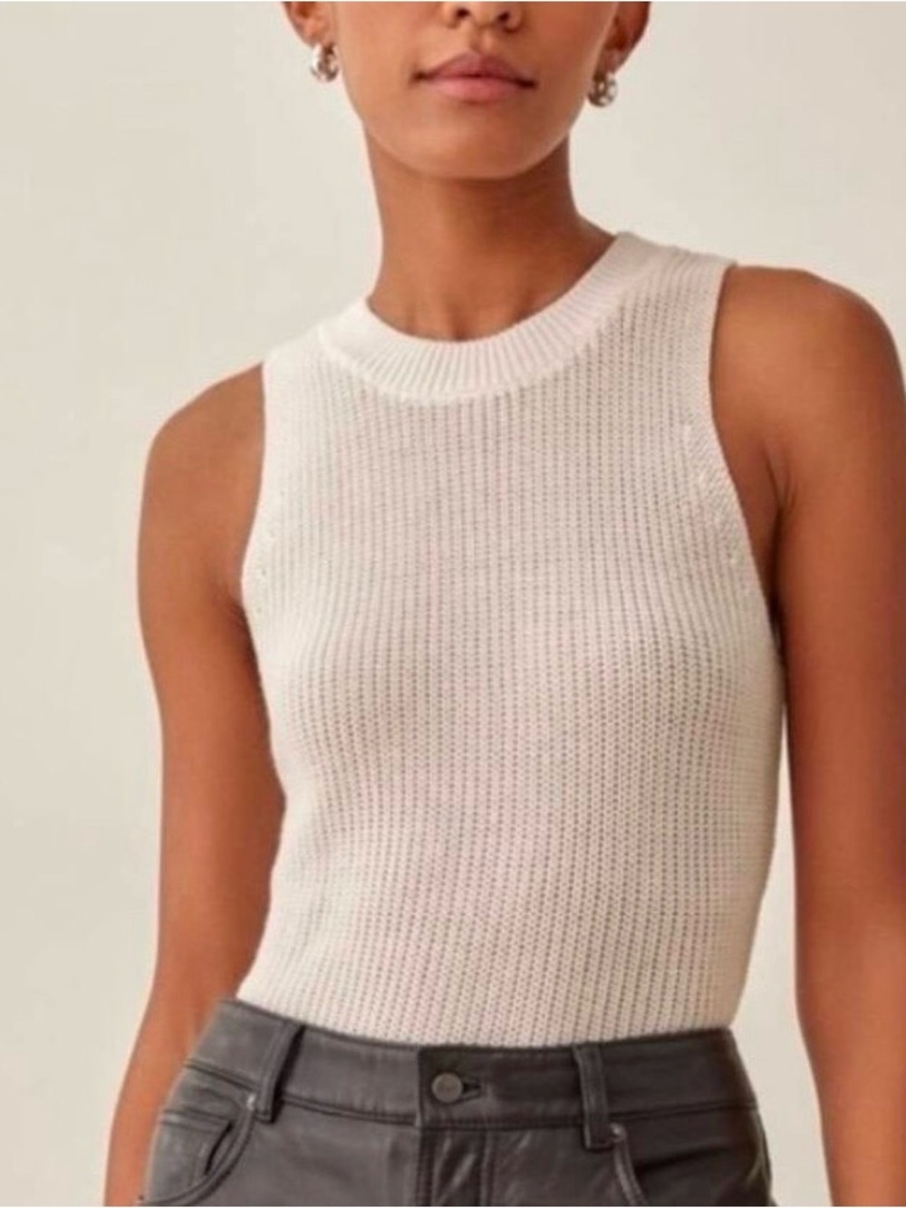 Reformation Lilac Top in White